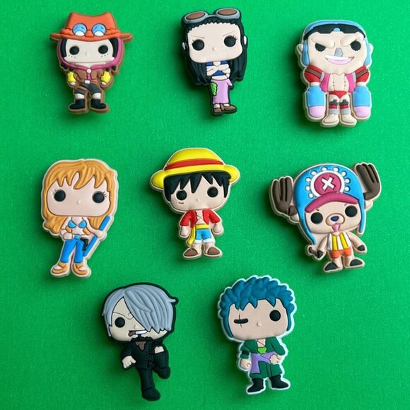One Piece Crocs Shoe Charms Set of 8 - jibbitz Charms Anime Luffy - Picture 1 of 3